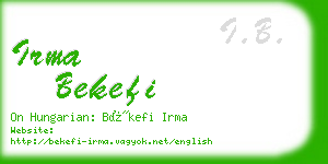 irma bekefi business card